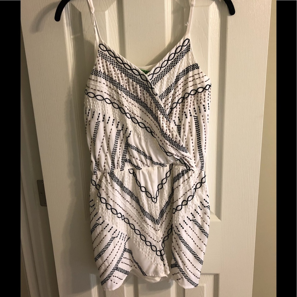 White beaded romper